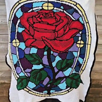 Stained Glass Rose Graphghan Crochet Pattern