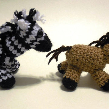 Miniature Zebra and Horse Amigurumi Plush Toy