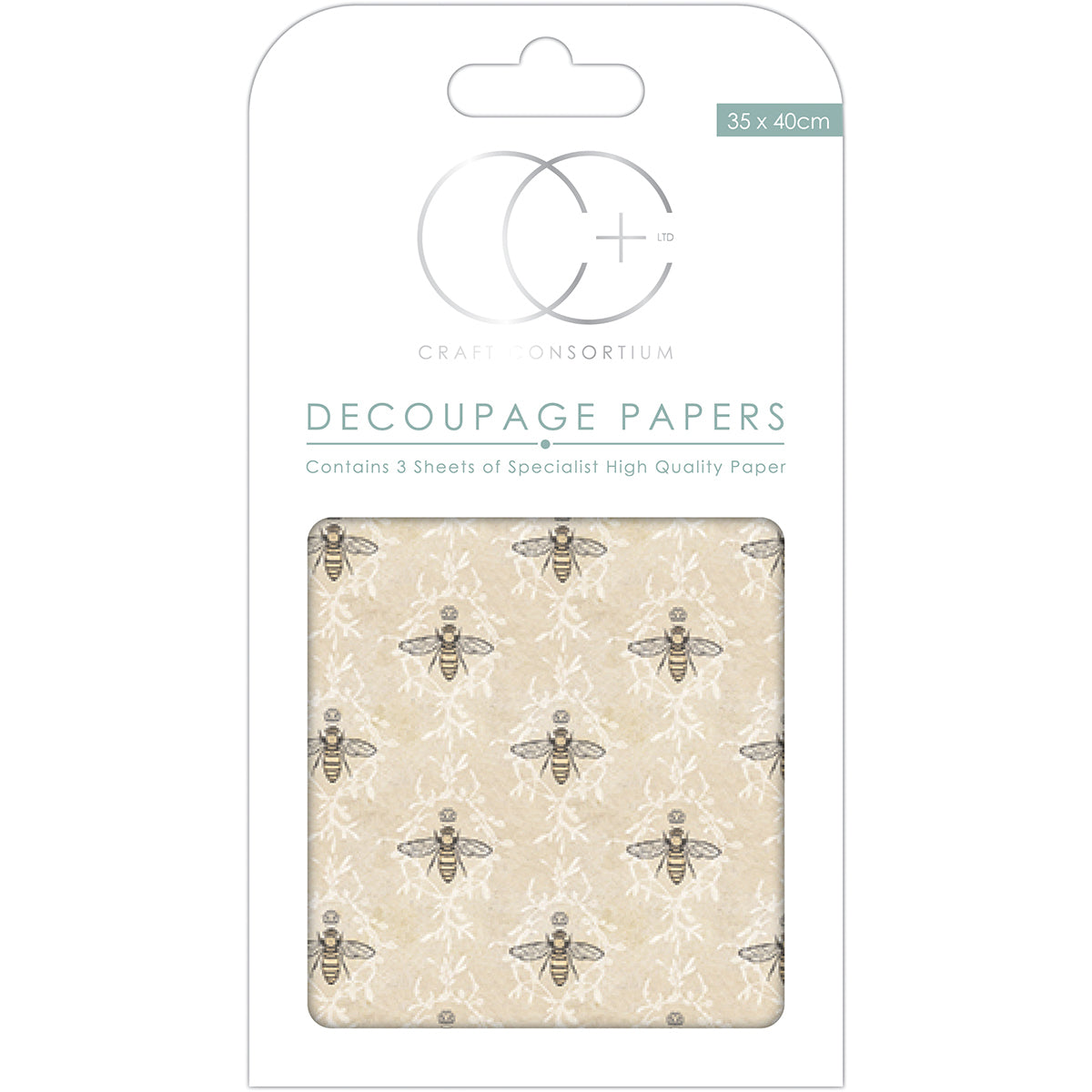 Craft Consortium Decoupage Papers 13.75"X15.75" 3/Pkg - Queen Bee