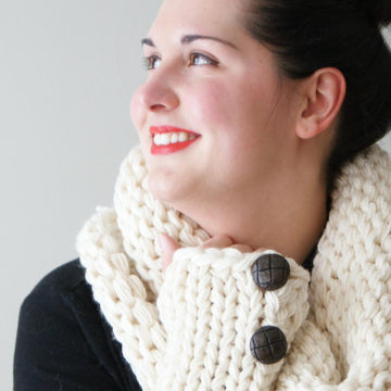 Simple Chunky Knit Shawl Cowl and Arm-warmers