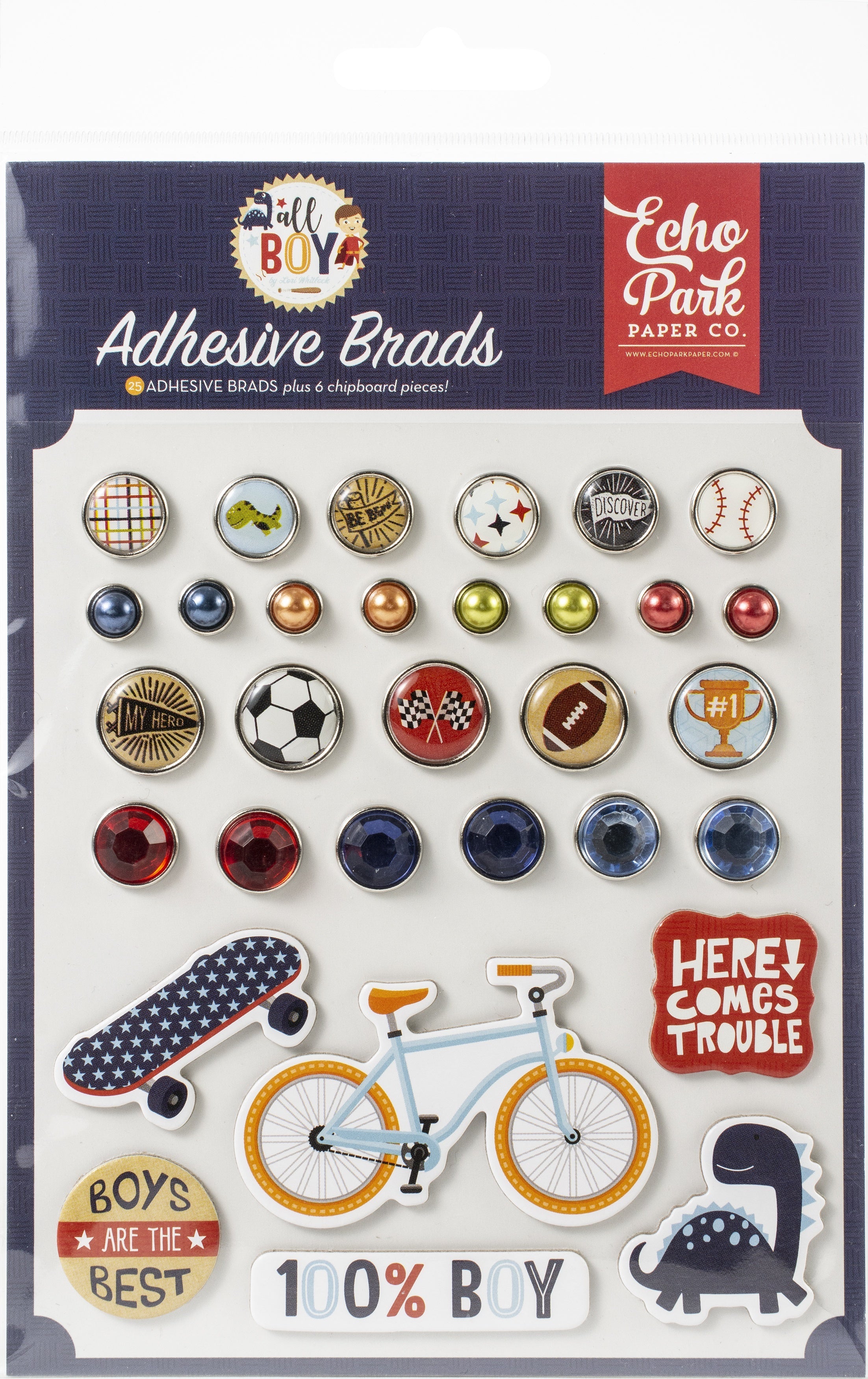 Echo Park Paper Echo Park Decorative Brads - All Boy