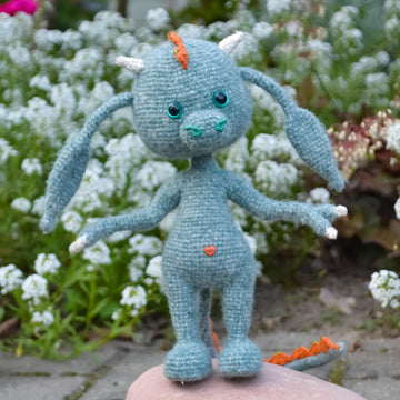 Little Dinosaur boy Crochet Pattern, amigurumi toy PDF, Language - English