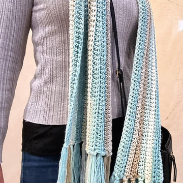 Ocean Breeze Scarf with Fringe
