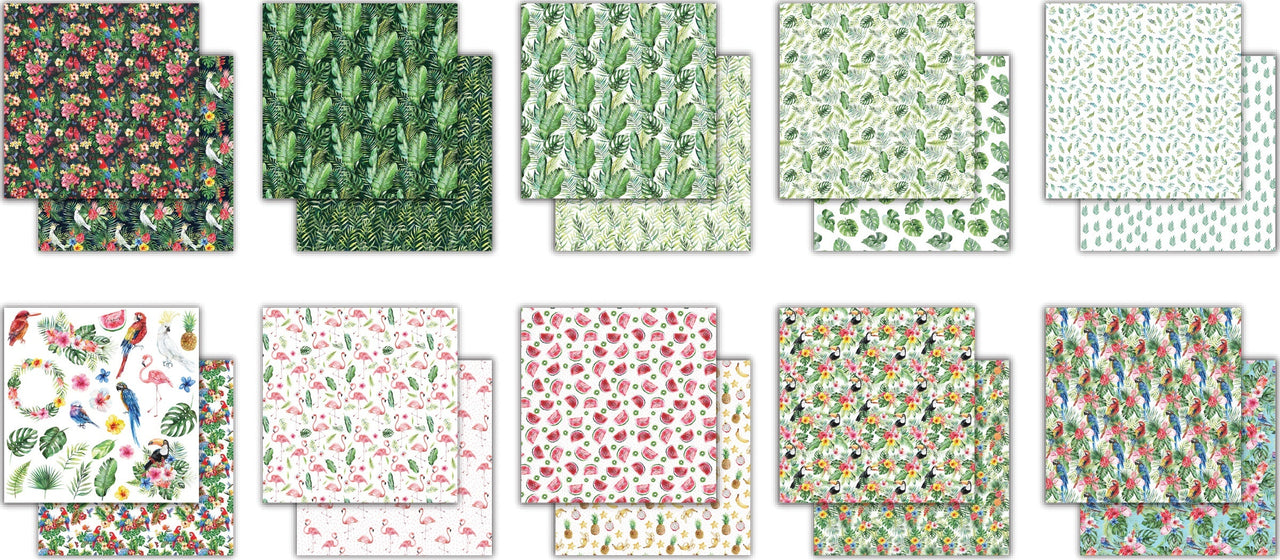 Craft Consortium Double-Sided Paper Pad 12"X12" 30/Pkg - Tropical Paradise, 20 Designs