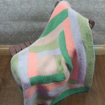 Knitting Pattern Baby Log Cabin Blanket Afghan UK & USA Terms #292