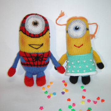Toy Knitting Patterns -Knit Spider Minion, Minion girl figurines do it yourself