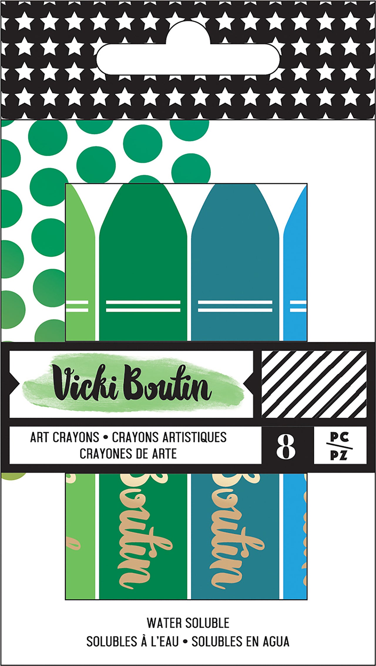 American Crafts Vicki Boutin Mixed Media Oil Pastel Art Crayons 8/Pkg - #2 - Cool