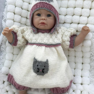 P7 Cat Motif Romper Suit and Hat