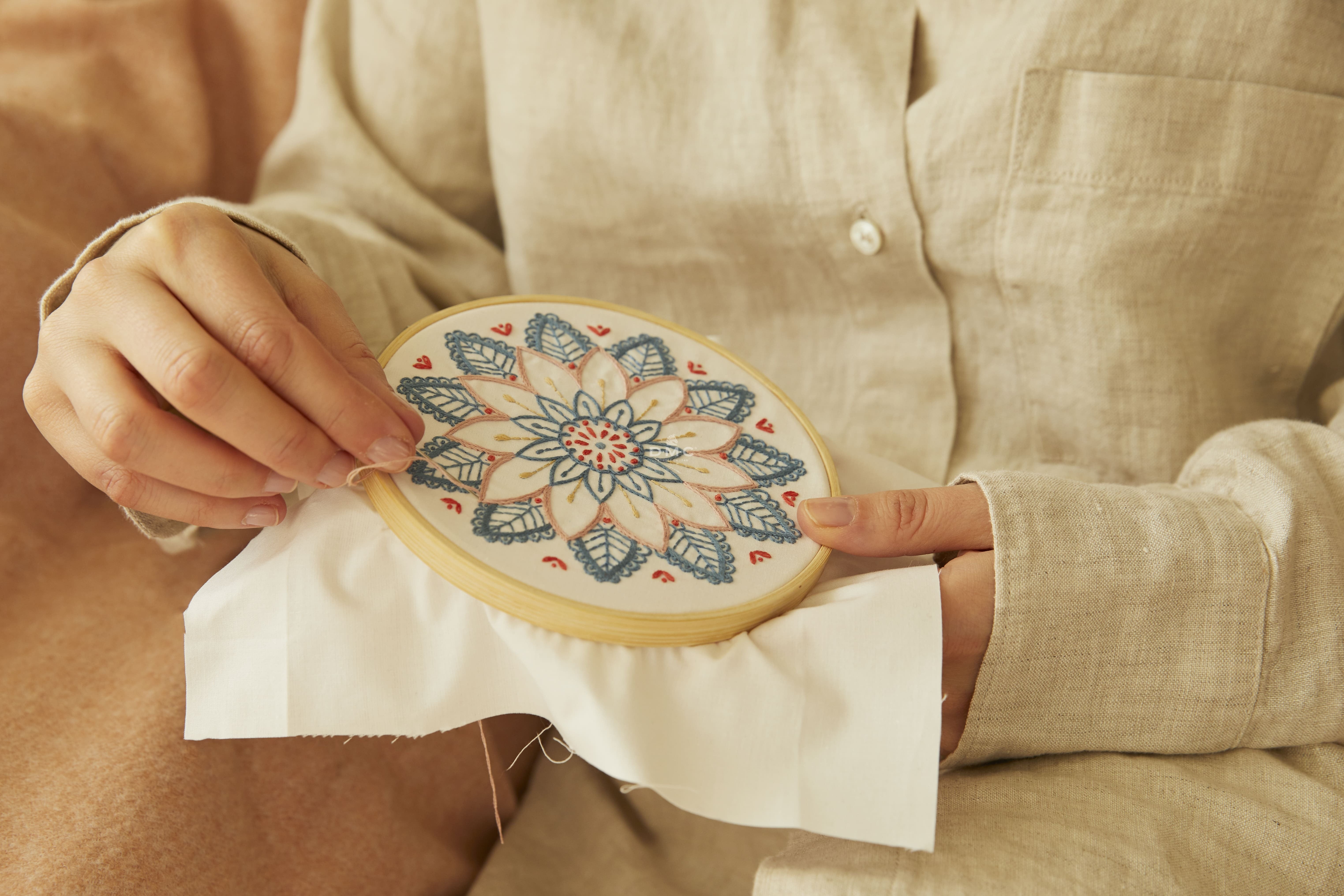 DMC Mindful Making: The Mindful Mandala Printed Embroidery Kit