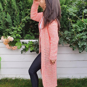 Crochet coat long