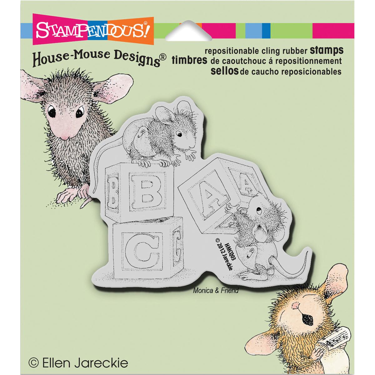 Stampendous House Mouse Cling Stamp - Baby Blocks