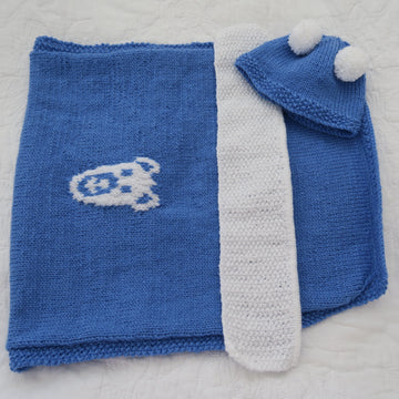 Bobby Bear Newborn Baby Car Seat Blanket & Hat
