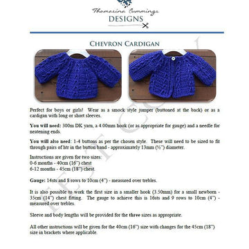 Cardigan or Smock Top with Chevron Design