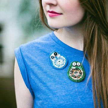 Beaded Owl Pin