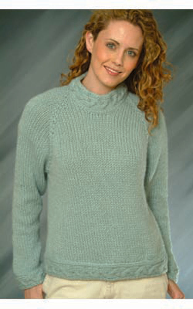 Top Down Ladies Pullover in Plymouth Baby Alpaca Grande - F-IN83
