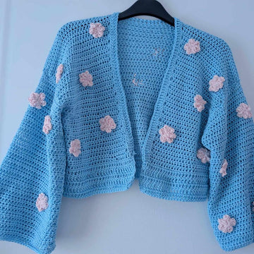 Crochet Cherry Blossom Cardigan Bolero Pattern