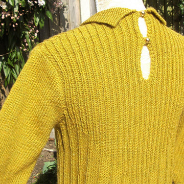 Ribbed Sweater with Collar