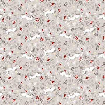 Craft Cotton Company Christmas Hare & Robin - Stone