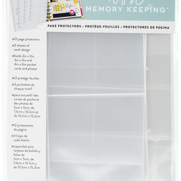 The Happy Memory Keeping Big Page Protectors - 12 Pre-Punched Sheets, 4 Designs/3 Each