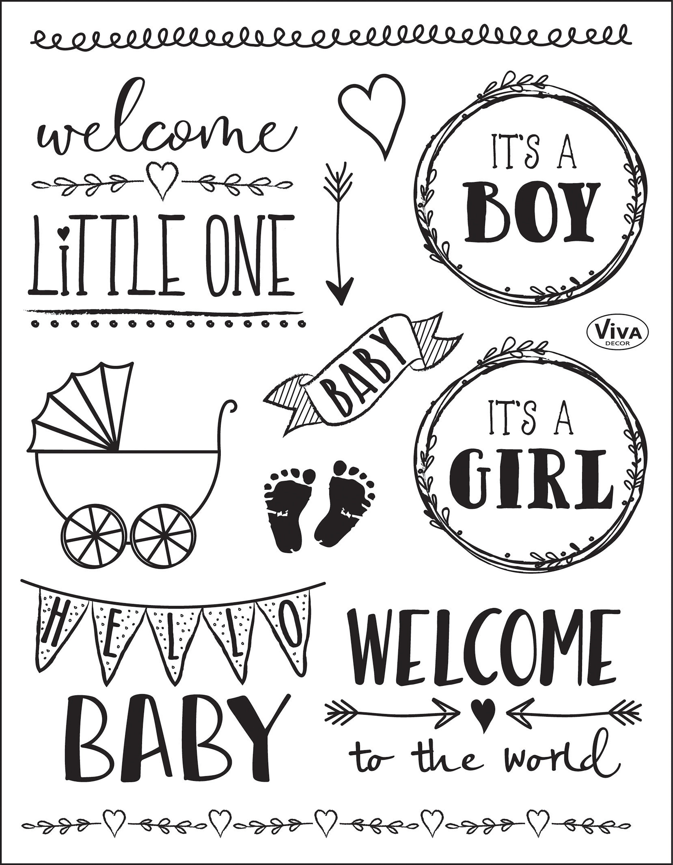 Viva Decor Clear Stamp Set 14cmX18cm - Hello Baby