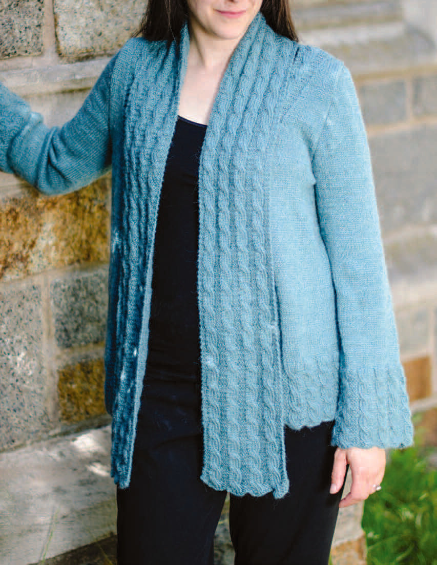 Saltonstall Cardigan with Optional Attached Scarf in Juniper Moon Farm Herriot - Downloadable PDF