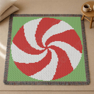 Peppermint Swirl Blanket C2C Crochet PATTERN