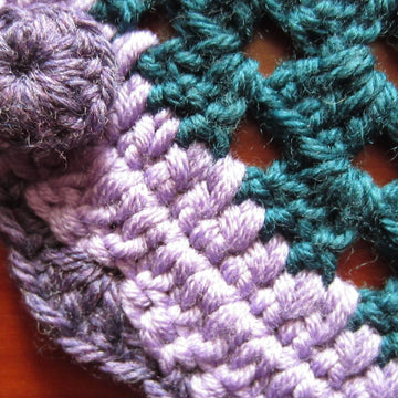 Scraptastic Shawlette with Crochet Button
