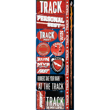 Reminisce Real Sports Cardstock Stickers 4.25"X13" - Track Combo