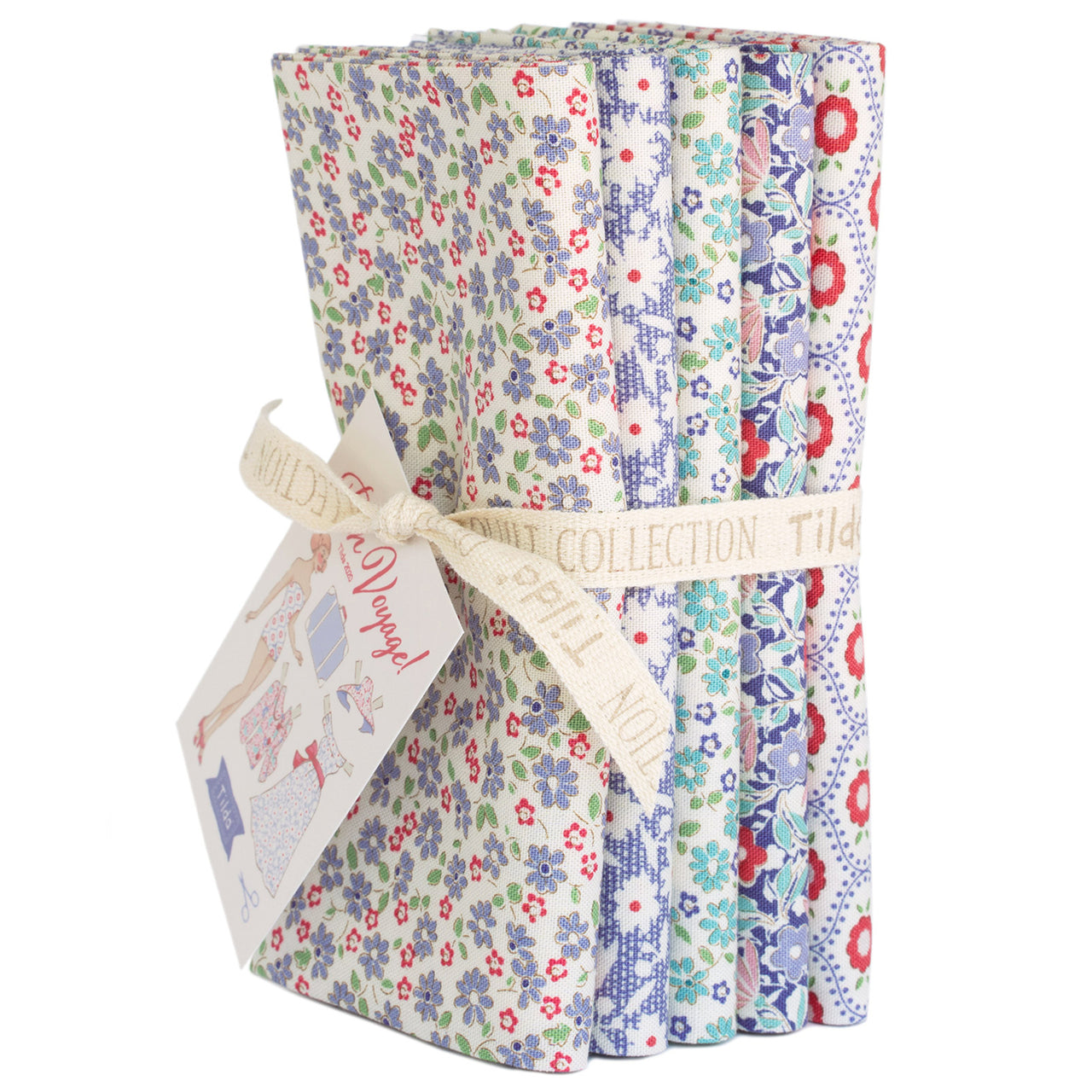 Tilda Bon Voyage Fat Quarter Bundle - Small Blue