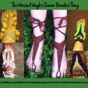 Worsted Weight Chevron Barefoot Thong
