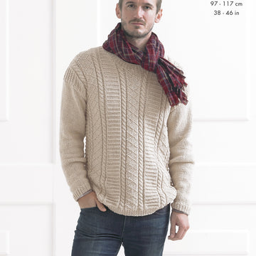 Textured Sweaters in King Cole Big Value Recycled Cotton Aran - 4144 - Downloadable PDF