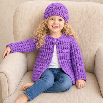 Beth Baby Cardigan Hat and Booties Set