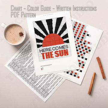 Here Comes The Sun Throw Blanket Home Decor C2C Crochet Pattern Abstract Stroller