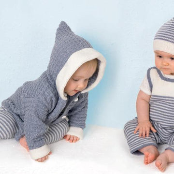 Tiddler Boy Blue Outfit Pdf Knitting Pattern Multiple sizes Jacket Hat Romper