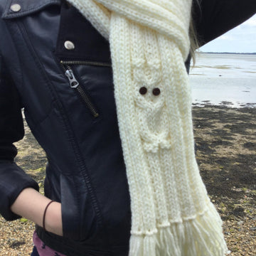 Owl rib scarf 2yrs to adult