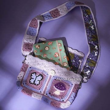 Butterfly and Mushroom Book Sleeve Bag