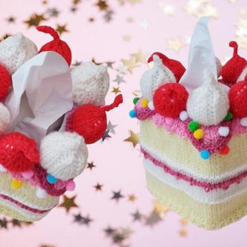 Cherry Cake Tissue Box Cover Knitting PatternCherry Cake Tissue Box Cover