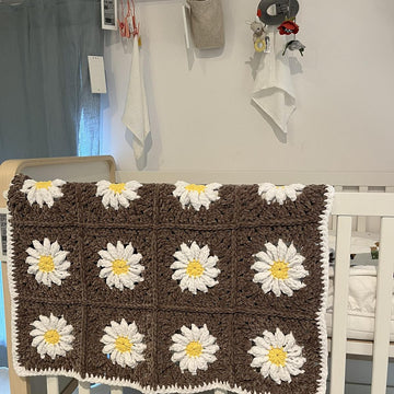 Daisy Square Baby Blanket