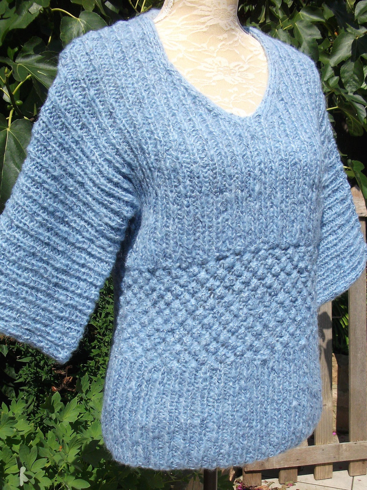 Rib & Trinity Stitch Sweater