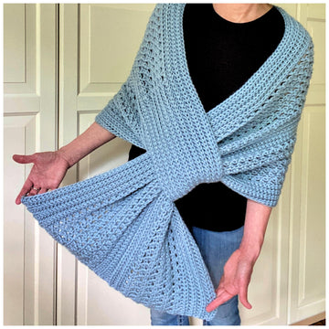 Beginner-Friendly Crochet Gathered Shawl Pattern - Hole-Lotta-Looks Gathered Wrap