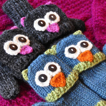Smitten Mittens Fingerless Owl and Cat Animal Mittens