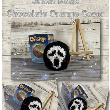 Ghost Mask Chocolate Orange Cover Knitting Pattern