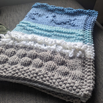 Sea Breeze Blanket | Knitting Pattern | Easy to Medium Difficulty | Instant Download | Perfect as a gift for a new baby | Chunky Knit