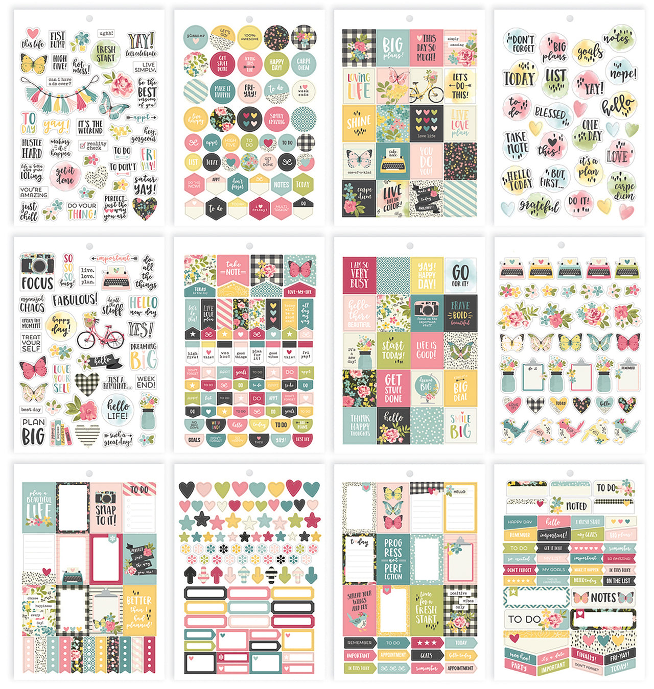 Carpe Diem A5 Planner Sticker Tablet - Hello, 484/Pkg