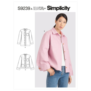 Simplicity Misses' Jackets S9239 - Paper Pattern, Size A (XXS-XS-S-M-L-XL-XXL)