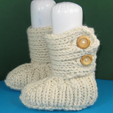 Super Chunky Two Button All Rib TV Slipper Boots