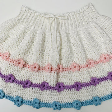 Crochet 3D flower skirt