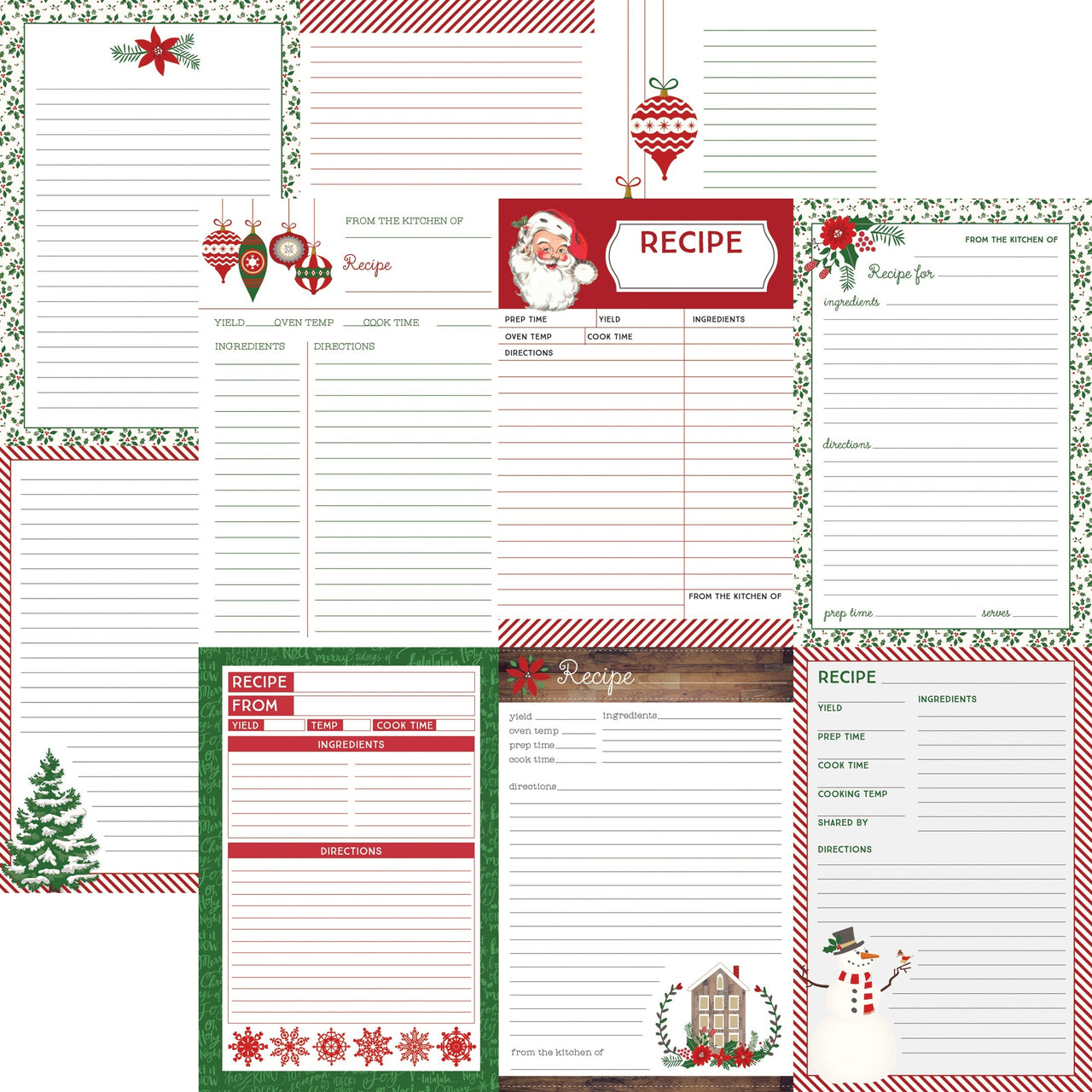 Photoplay Paper Holiday Recipe Cards Double-Sided Cardstock 12"X12" 25/Pkg - Vertical