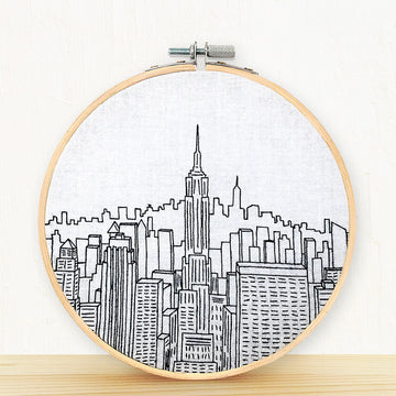 Embroidery and Sage Top of the Rock NYC Embroidery Kit - 8 1/4in W x 8 1/4in L x 3/8in D