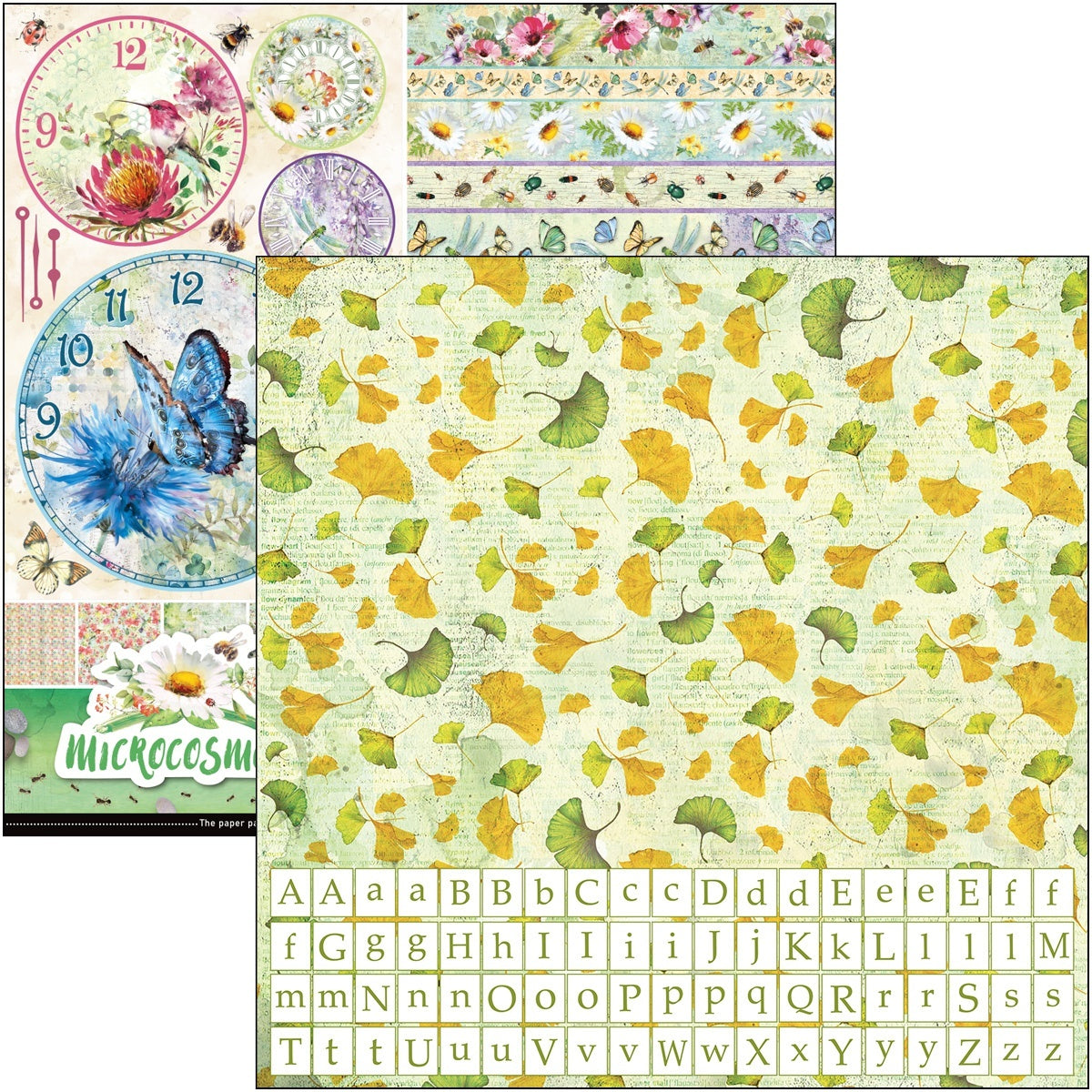 Ciao Bella Double-Sided Paper Pack 90lb 12"X12" 8/Pkg - Microcosmos, 8 Designs/1 Each